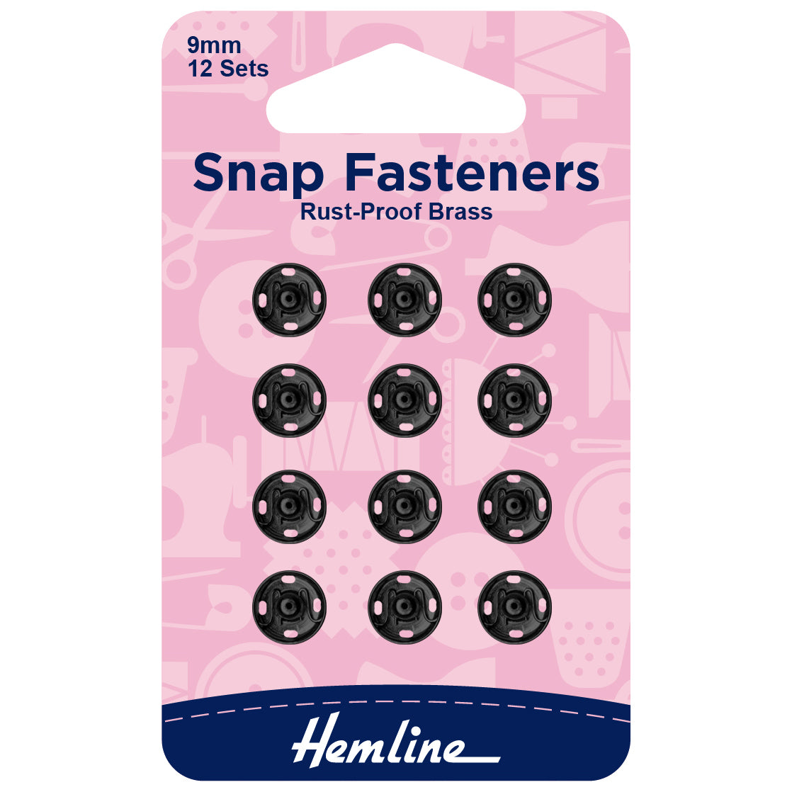H.421.9 9mm snap fastener blk 12set