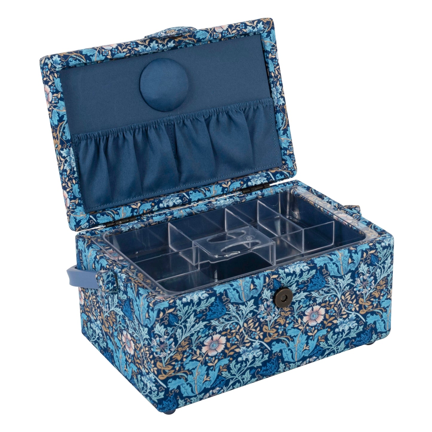 Woodblock Floral sewing box Med