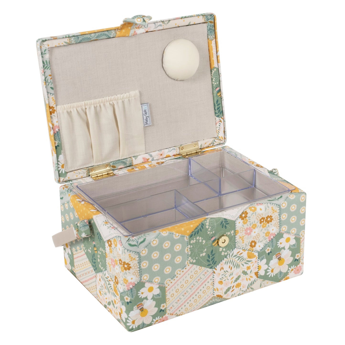 Patchwork bee sewing box Med