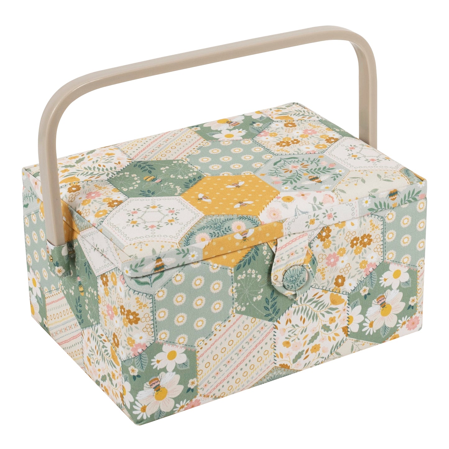 Patchwork bee sewing box Med